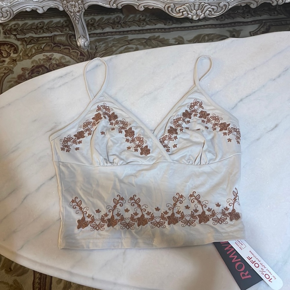 Women's Floral Embroidery Cami Top